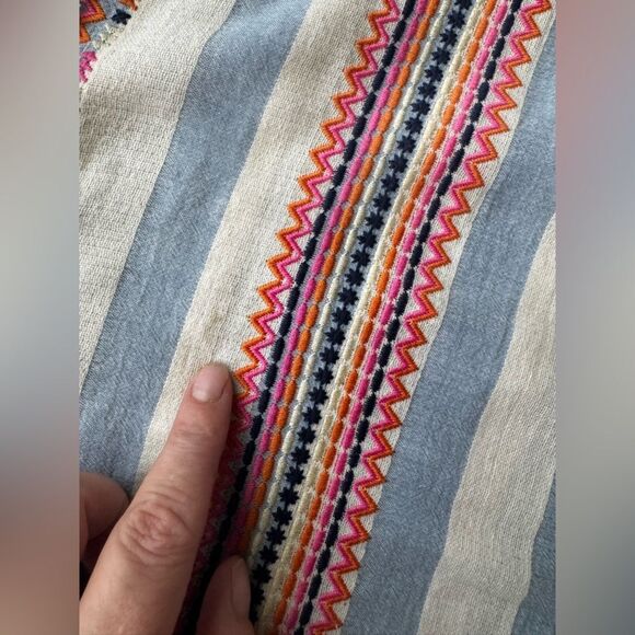 THML Blue and Pink Flutter Sleeve Blouse Size Medium - Picture 10 of 13